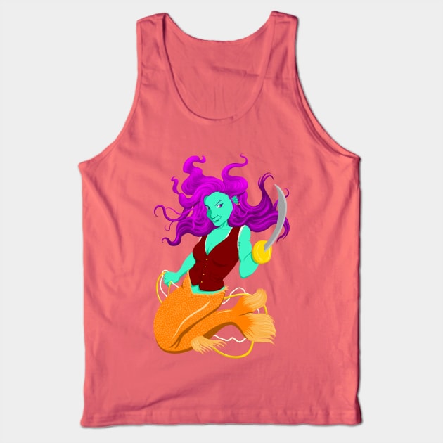 Anne the Pirate Mermaid Tank Top by StineBrunson